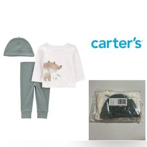 🆕CARTER’S - 6M - NWT - INFANT BOYS 3PC WOODLAND BEAR OUTFIT SET